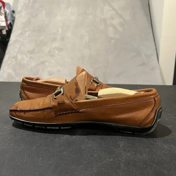 Allen Edmonds Elwood Shoes Mens Size 9 Brown Leather Driving Moc Loafers Slip On